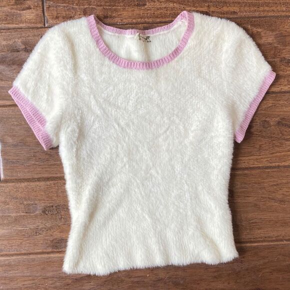 Free People Intimately Whole Lotta Fluff Top Womens Medium Short Sleeve - Picture 1 of 7